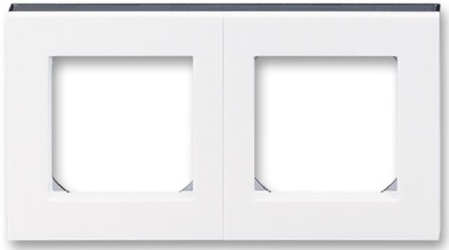 Рамка универсальная ABB EPJ Levit 2-м. белый/дымчатый чёрный картинка